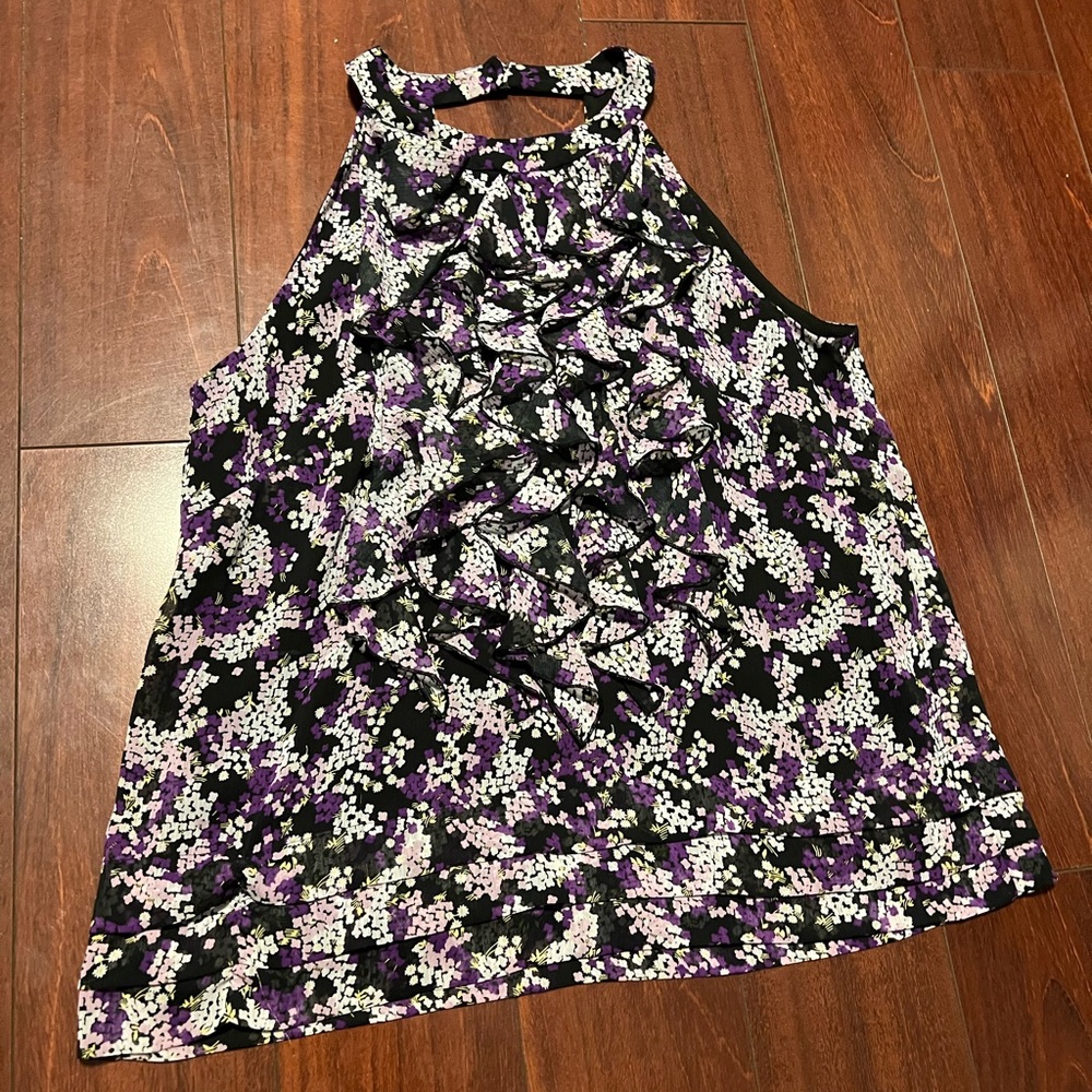 High-Neck Floral Blouse